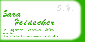 sara heidecker business card